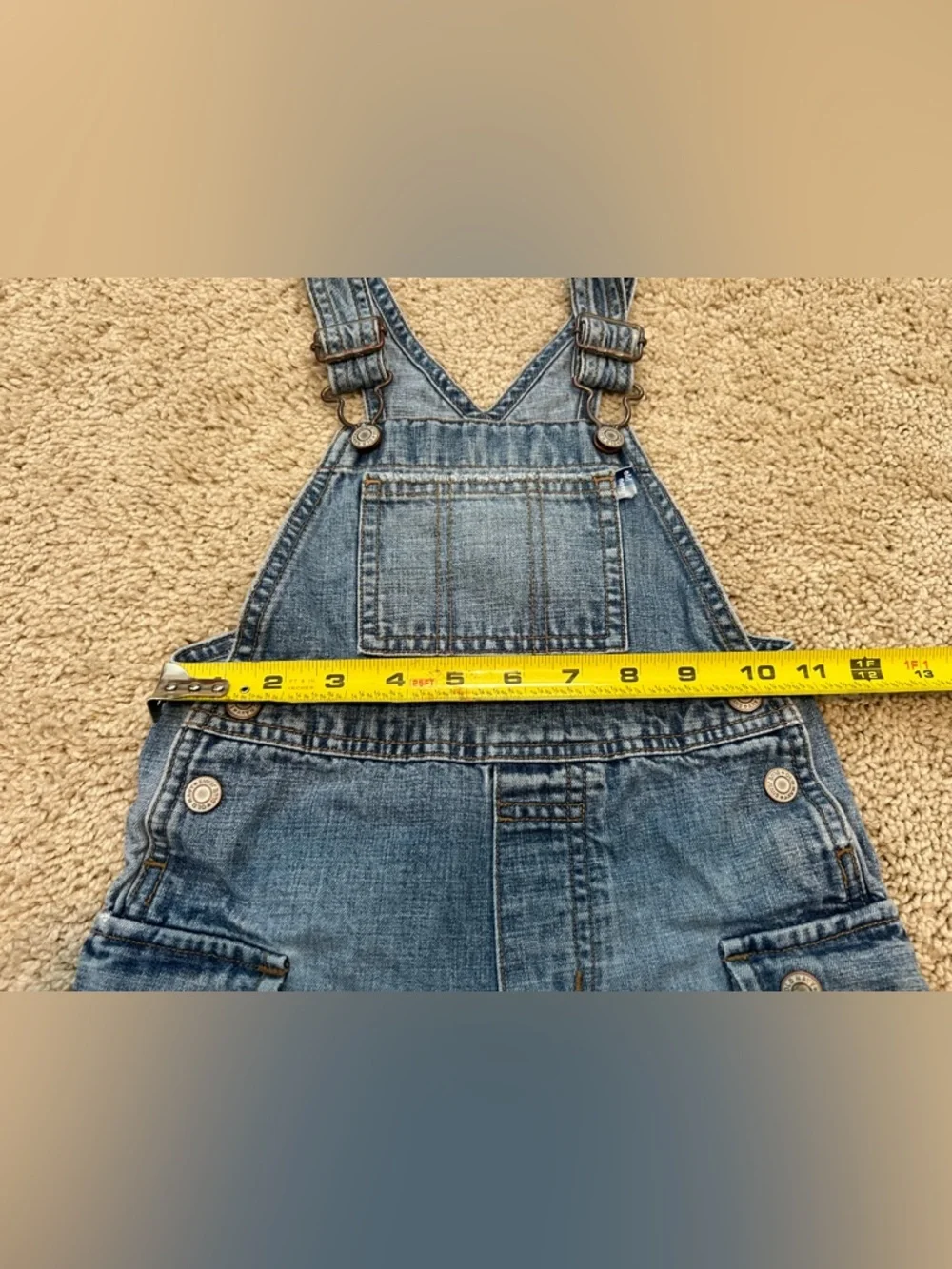 Vintage Old Navy Kids Size 4 Overalls Shorts Jeans Denim Early 2000s Y2K
